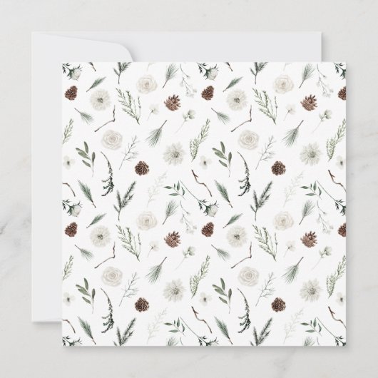 Elegante Winter Floral Einladung (Rückseite)