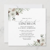 Elegante Winter Floral Einladung (Vorderseite)