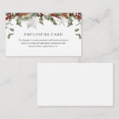 Elegante Winter Floral Enclosure Card Begleitkarte (Vorne/Hinten)