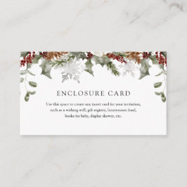 Elegante Winter Floral Enclosure Card Begleitkarte