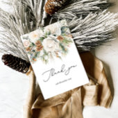 Elegante Winter Floral und Pine Danke Karte
