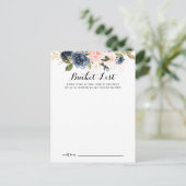 Elegante Winter Floral Wedding Bucket List Cards Postkarte (Stehend Vorderseite)