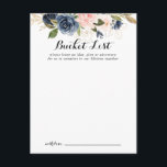 Elegante Winter Floral Wedding Bucket List Cards Postkarte<br><div class="desc">Diese eleganten, im Winter blühenden Eimerkarten sind die ideale Wahl für einen modernen Hochzeitsempfang oder ein modernes Brautparty. Das Design ist in dunkelblau, blau, blau, navy, rosa, rot, goldgelb und grün, Blume gehalten und in eleganten Bouquets untergebracht. Ändern Sie den Wortlaut in Anzug jedes Lebensereignisses. Das Schild der Schaufelliste wird...</div>