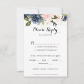 Elegante Winter Floral Wedding Menü UAWG RSVP Karte (Vorderseite)