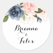 Elegante Winter Floral Wedding Umschlag Aufkleber (Vorderseite)