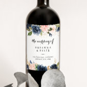 Elegante Winter Floral Wedding Wine Labels Weinetikett