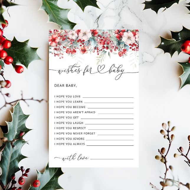 Elegante Winter Floral Wünsche für Baby Game (Von Creator hochgeladen)