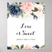 Elegante Winter florale Liebe ist süßes Zeichen Poster (Vorne)