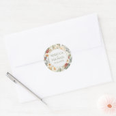 Elegante Winter Florals Personalisiert Wedding Runder Aufkleber (Umschlag)