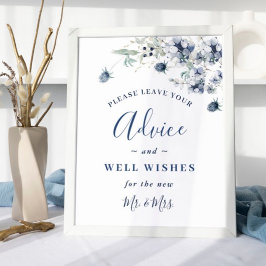 Elegante Winter Foliage Ratschläge & Wünsche Hochz Poster