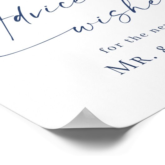 Elegante Winter Foliage Ratschläge & Wünsche Hochz Poster (Ecke)