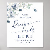 Elegante Winter Foliage Recipe Cards Hier Poster (Vorne)