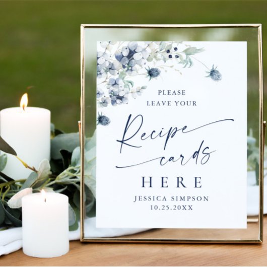 Elegante Winter Foliage Recipe Cards Hier Poster