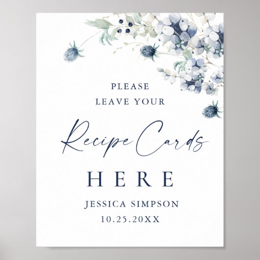 Elegante Winter Foliage Recipe Cards Hier Poster (Vorne)