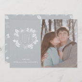 Elegante Winter Foliage Silver Shimmer Fotokarte Einladung (Vorne/Hinten)