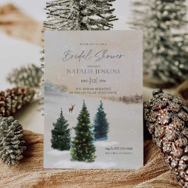 Elegante Winter Forest Bridal Dusche Einladung
