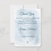 Elegante Winter Forest Corporate Holiday Geschenke Dankeskarte (Rückseite)