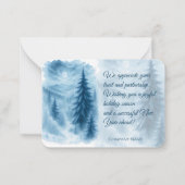 Elegante Winter Forest Corporate Holiday Geschenke Mitteilungskarte (Vorderseite)