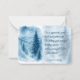 Elegante Winter Forest Corporate Holiday Geschenke Mitteilungskarte