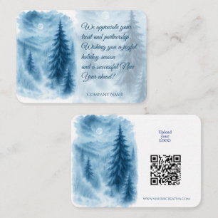 Elegante Winter Forest Corporate Holiday Geschenke Mitteilungskarte