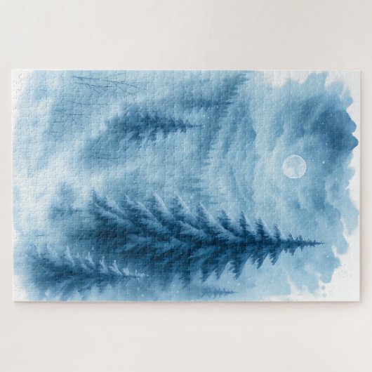 Elegante Winter Forest Corporate Holiday Geschenke Puzzle (Horizontal)