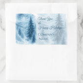 Elegante Winter Forest Corporate Holiday Geschenke Rechteckiger Aufkleber (Tasche)