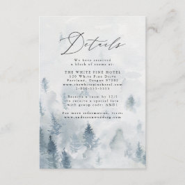 Elegante Winter Forest Wedding Details Begleitkarte