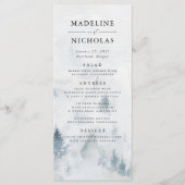 Elegante Winter Forest Wedding Menu Card Menükarte (Vorderseite)
