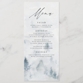 Elegante Winter Forest Wedding Menu Card Menükarte