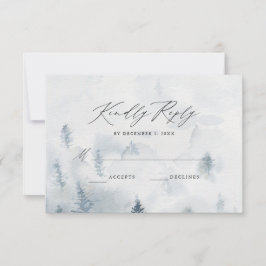 Elegante Winter Forest Wedding RSVP Card