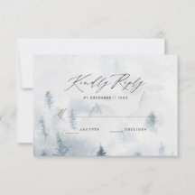 Elegante Winter Forest Wedding RSVP Card