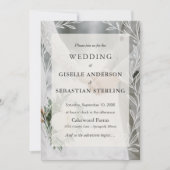 Elegante Winter Foto Blumenzitzer Hochzeit Einladung (Vorderseite)