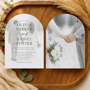 Elegante Winter-Foto-Overlay-Hochzeit Einladung