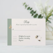 Elegante Winter Foto Wedding Response Card RSVP Karte (Stehend Vorderseite)