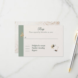 Elegante Winter Foto Wedding Response Card RSVP Karte