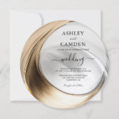 Elegante Winter Gold und Silver Wedding Einladung (Vorderseite)