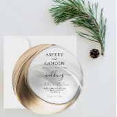 Elegante Winter Gold und Silver Wedding Einladung