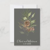 Elegante Winter Gray Pine RSVP Card (Rückseite)