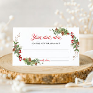 Elegante Winter-Grün-Dating-Idee Begleitkarte