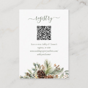 Elegante Winter-Hochzeits-Geschenkliste QR-Code Begleitkarte