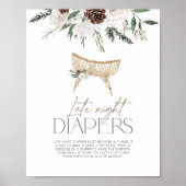 Elegante Winter Immergrün Windeln für die späte Na Poster (Vorne)