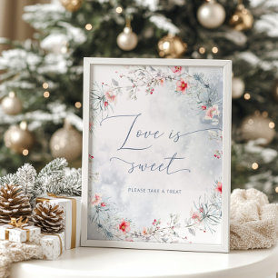 Elegante Winter-Liebe ist süß nehmen Sie eine Leck Poster