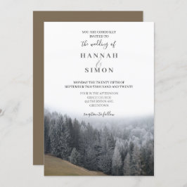 Elegante Winter Mountain Pines Hochzeit Einladung