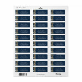 Elegante Winter Navy Blue Wedding Rücksendeadresse (Vorne)