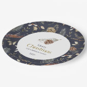 Elegante Winter Paper Teller mit Pinecones (Schrägansicht)