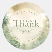 Elegante Winter Pine Tree Forest Wedding Vielen Da