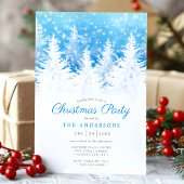 Elegante Winter Pine Trees im Schnee Weihnachten P Einladung