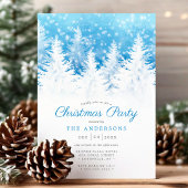 Elegante Winter Pine Trees im Schnee Weihnachten P Einladung