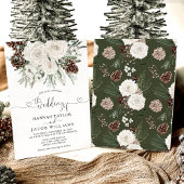 Elegante Winter Pine Wedding Einladung