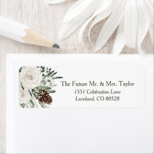 Elegante Winter Pine Wedding Rücksendeadresse